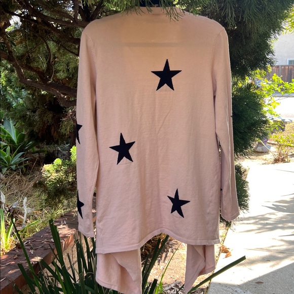 I Joah beige Star Patterned Women's open front cardigan/Sweater size L - Picture 3 of 10